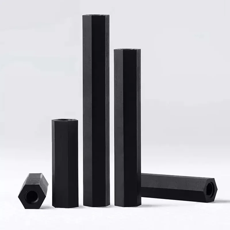 M2 M3 M4 White Black Hex Nylon Standoff Spacer Column Flat Head Through Hole Nylon Plastic Spacing Screws