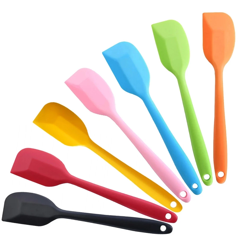 8inch Hot Sale One Piece Design Heat Resistant Silicone Spatulas Cake Spatula Scraping Cooking Scraper