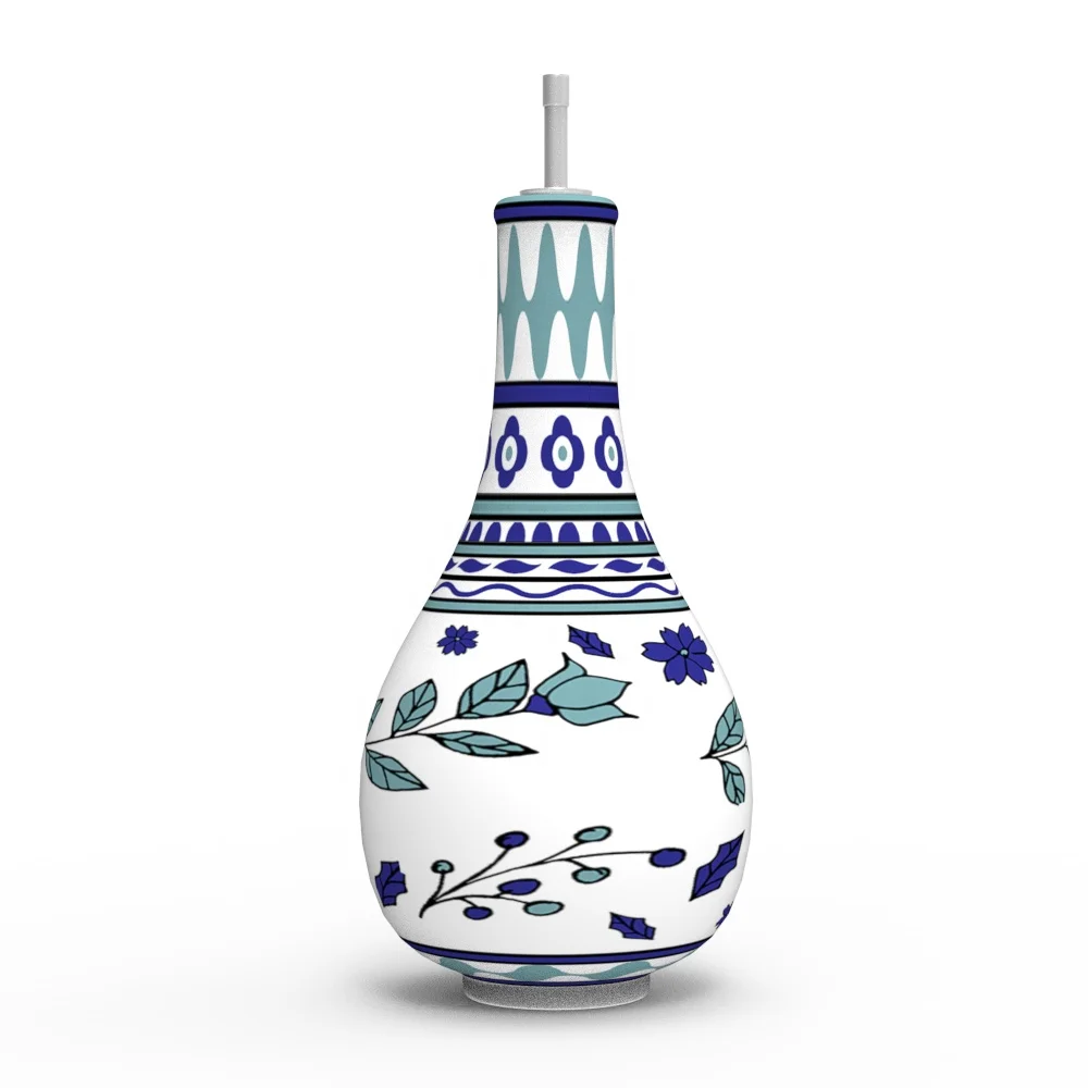 Изготовленная на заказ итальянская керамическая кухонная утварь Chinoiserie синий и белый керамический уксус Оливковое Масло дозатор для бутылок