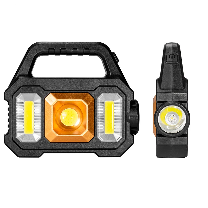 USB Rechargeable COB LED Solar Charger Outdoor Camping Power Bank Solar-Powered Flashlight with Aluminum Alloy Body Emergencies