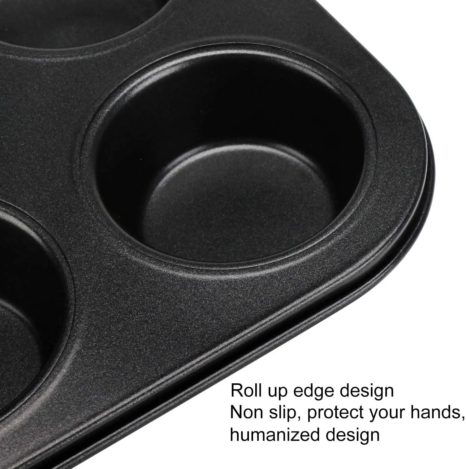 Non Stick Carbon Steel Cake Baking Pan Perfect 6 Cups Muffin Pan for Making Muffins or Cupcakes