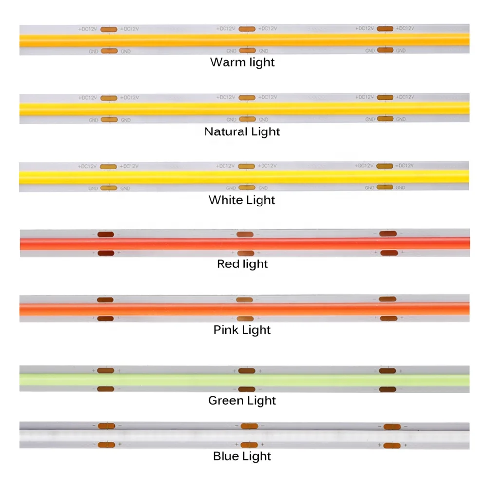 Бесзристая Светодиодная лента COB 12 в высокой плотности 480 светодиодов/м 1 м/3 м/5 м гибкая светодиодная RGB свет белый/красный/синий/зеленый