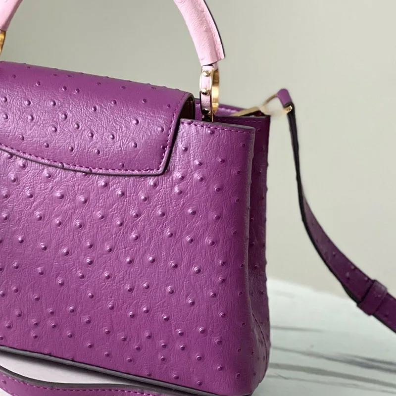 designer bags genuine leather Chain crossbody Ostrich embossed cowhide high-end bags women handbags ladies temperament handbags