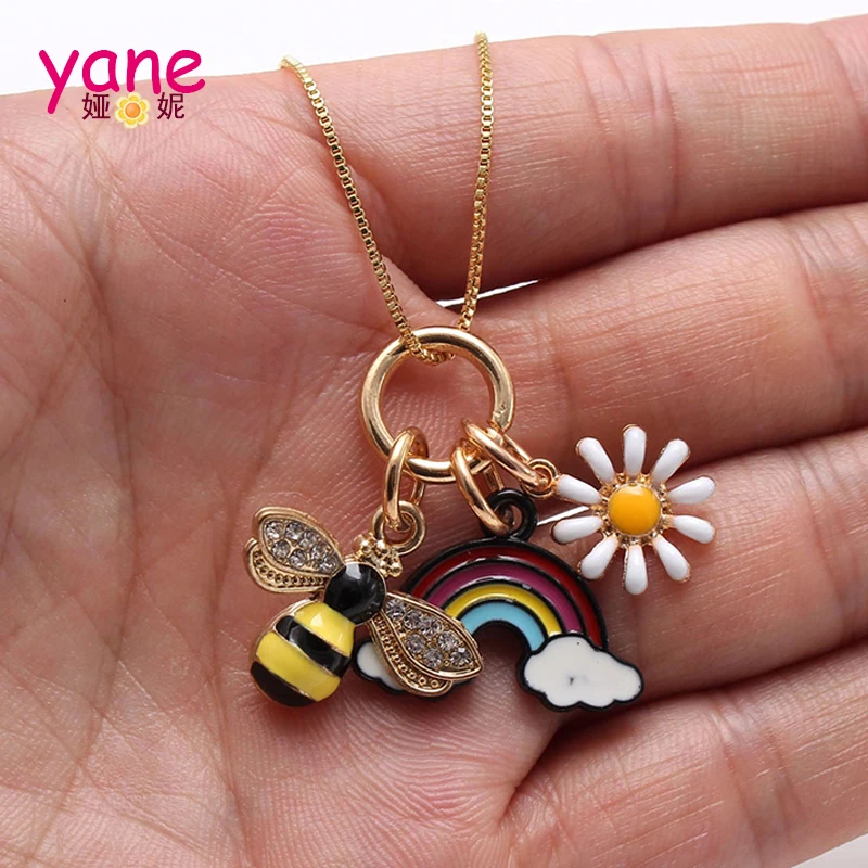 Rainbow shape necklace girls necklaces include bee daisy candy and ice
