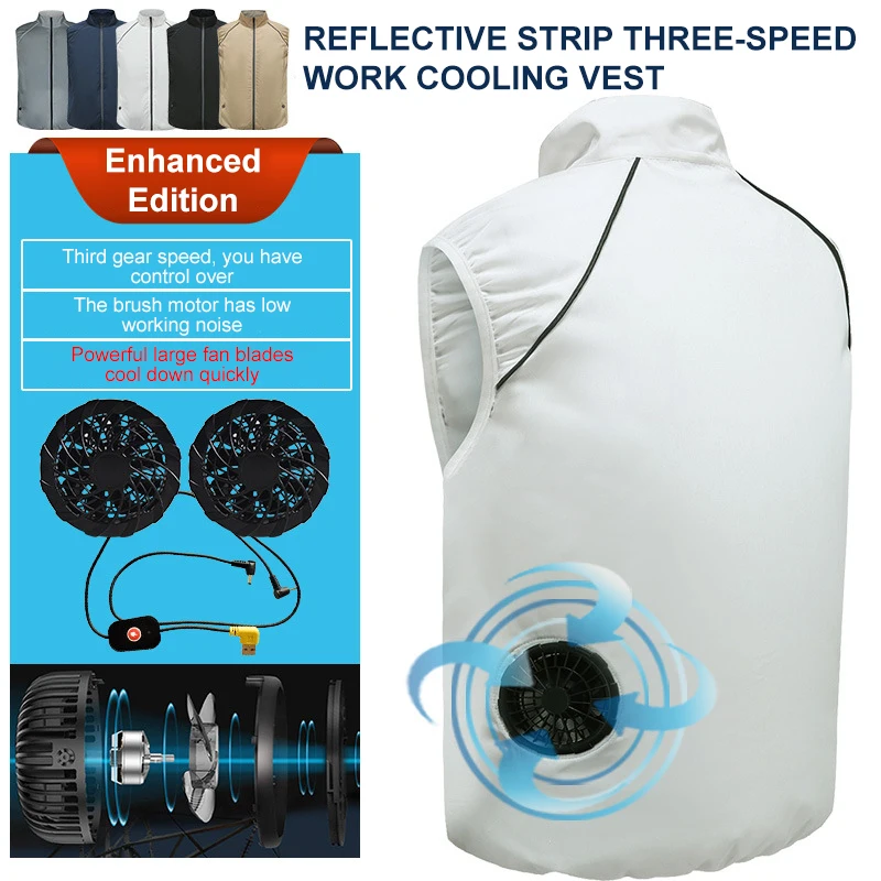 Hot Selling Smart Fast Cool  Waistcoat Outdoor Utility USB Powered Air Conditioning Fans Cooling Vest TC11114