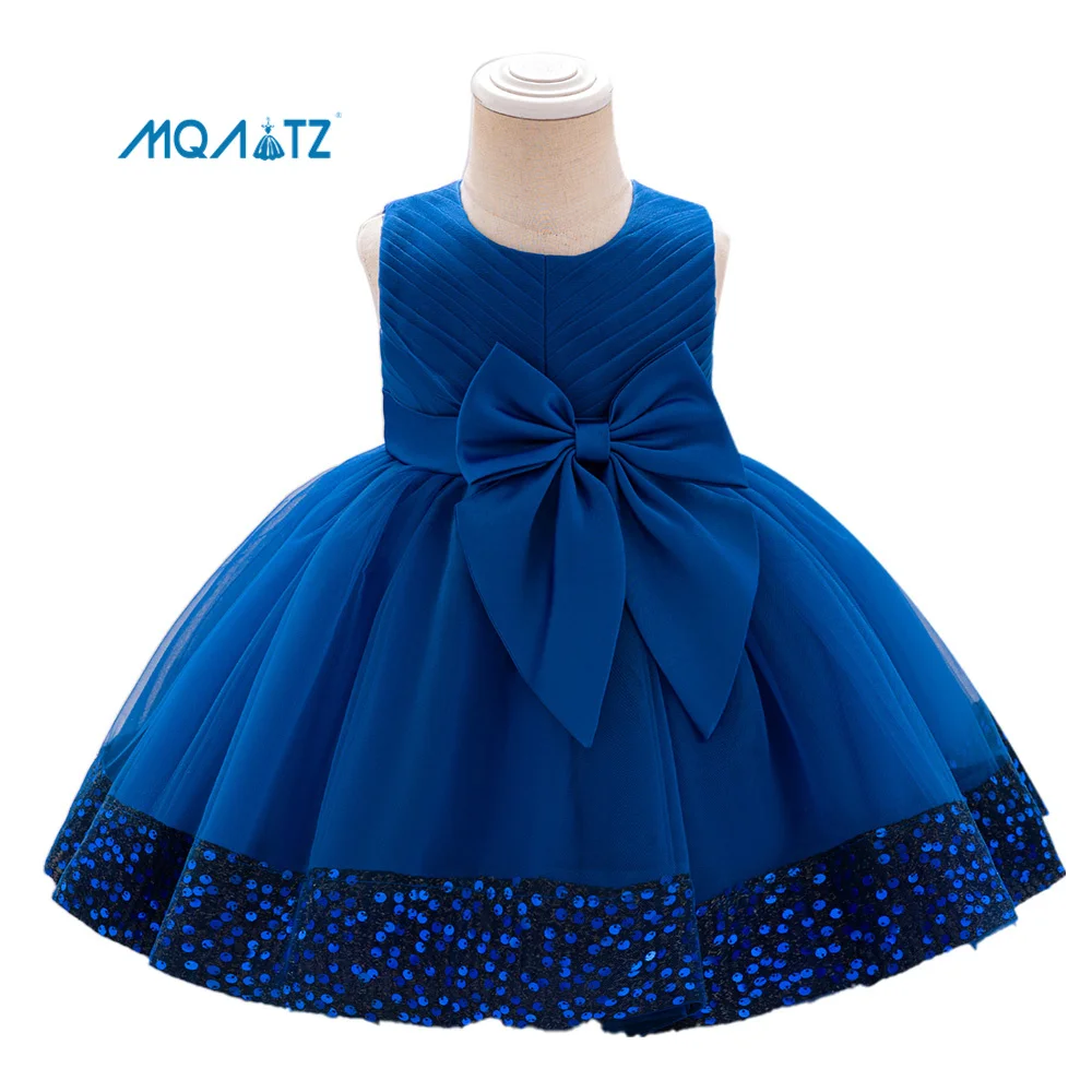 MQATZ Toddler Kids Wear 1 Year Baby Girls Birthday Party Gown Dress Sequined Frocks Design