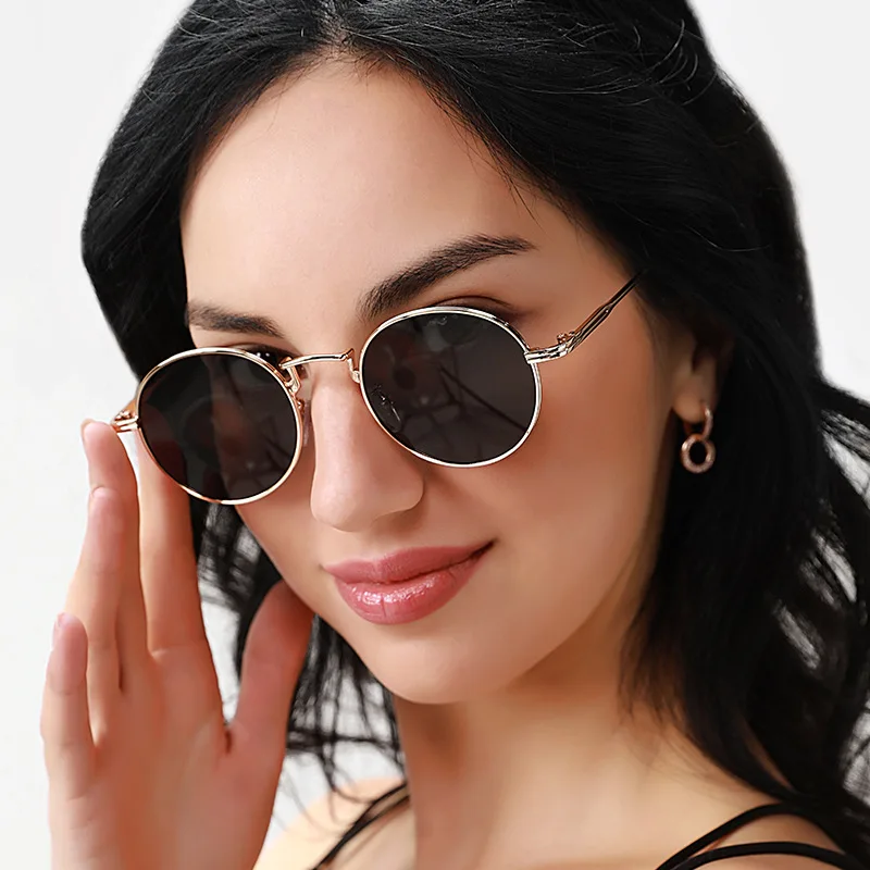 HW9191 New Fashion Small Round Metal Frame Brand Designer Sun glasses Vintage Men Sunglasses Women Retro Sunglasses 2022