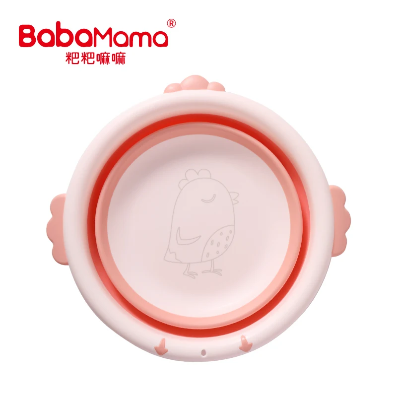 2020  portable foldable washbasin handles dish pan plastic washbasin travel washbowl for baby bath basin