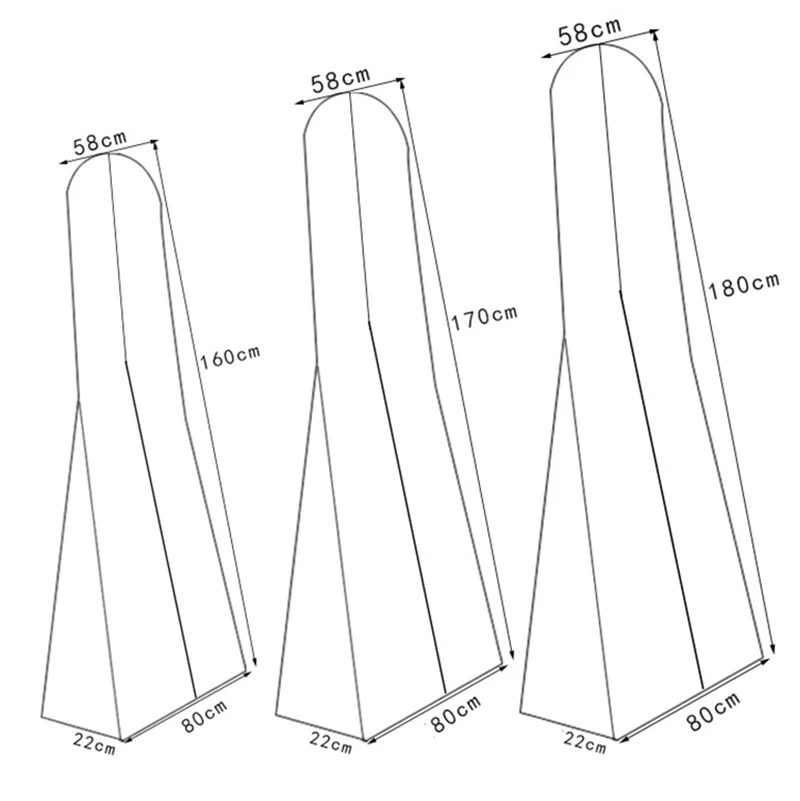 Transparent Waterproof PVC Clothes Storage Garment Bag Solid Cover For Wedding Dress