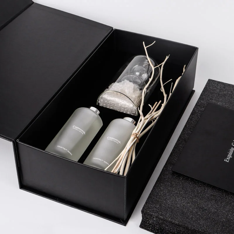 Blown Double Layer Clear Borosilicate Glass Fragrance Reed Diffuser Bottle With Reed Sticks Willow Aromatherapy