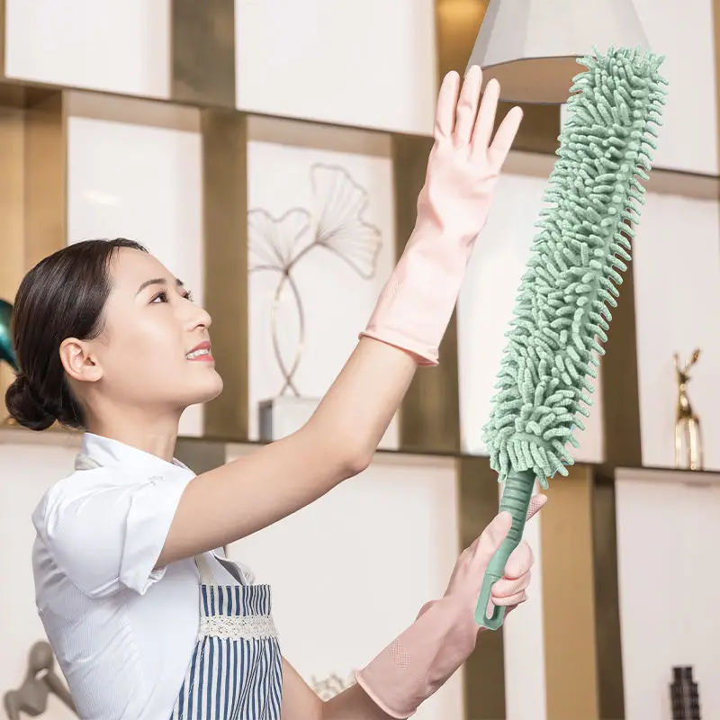 DS3643 Washable Dusters for Cleaning Ceilings Fans Reusable Bendable Dusters Microfiber Duster with  Telescoping Extension Pole