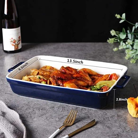 Ceramic rectangular customized bakeware baking dish casserole dish
