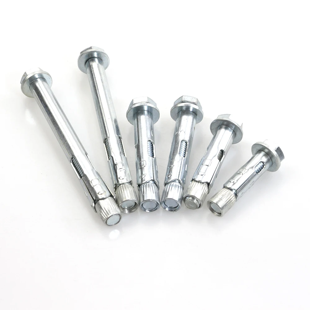 AOJIA  Carbon steel  M8*10*50 Sleeve Anchor with hex bolt and washer heavy duty Dyna bolt expansion Anchor Bolts
