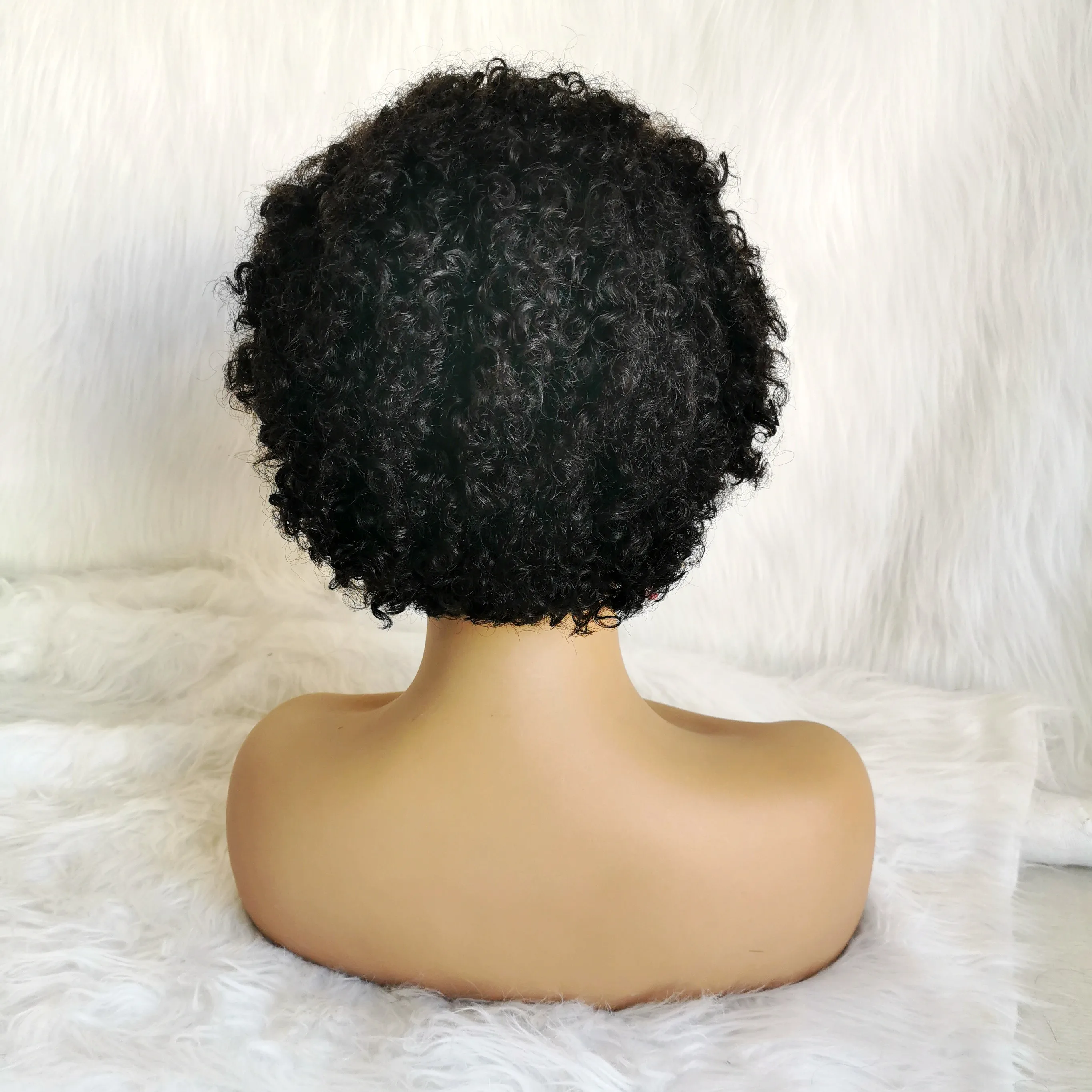 Cheap curly  pixie cut wig human hair virgin remy Brazilian human hair wigs pixie curly short lace front wig
