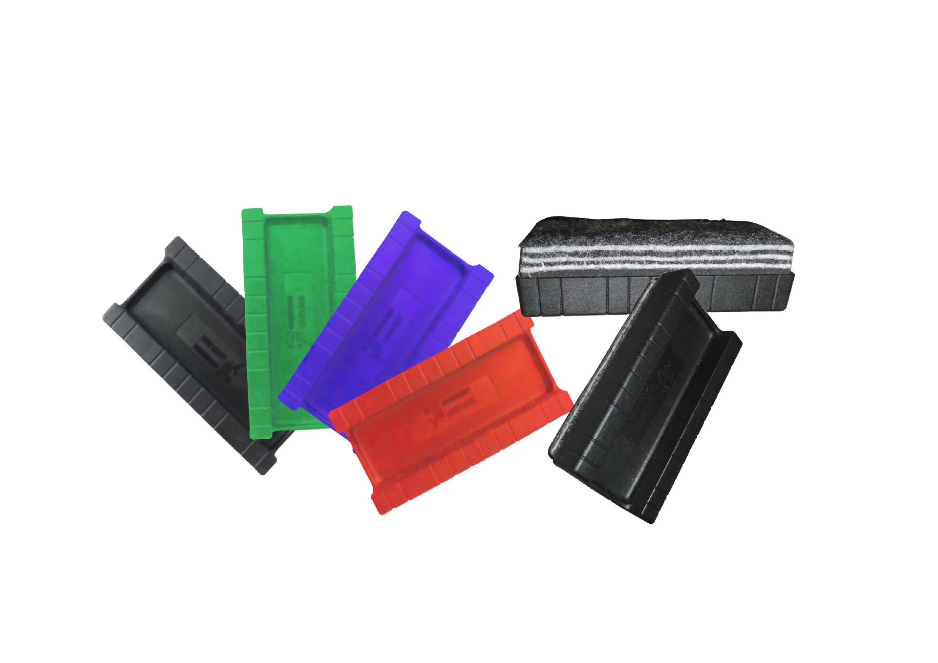 plastic high quality  thick and peelable felt chalk board eraser without magnet for school  and office stationery