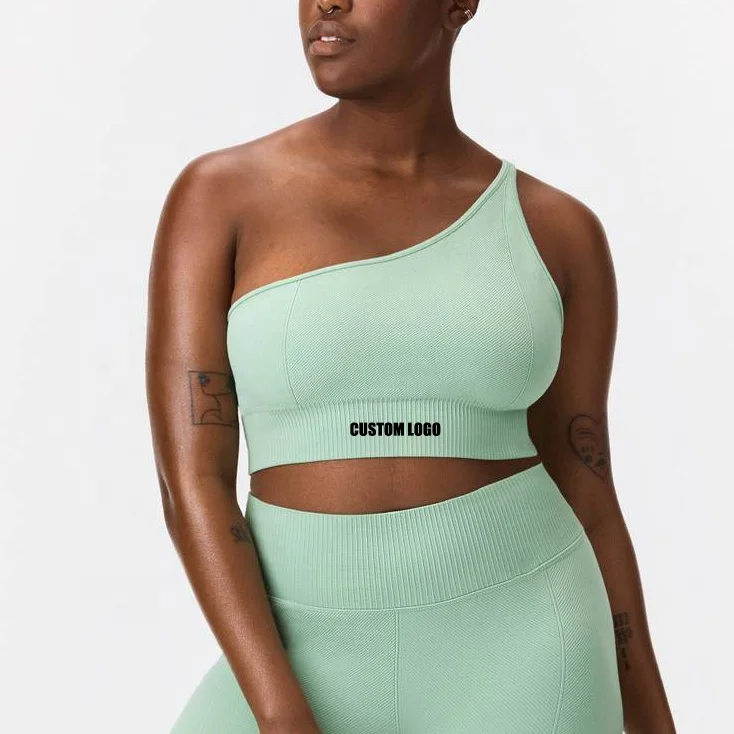 high impact workout padded Bra ejercicio sexy Women Workout crop tops sport Push Up Fitness Gym One Shoulder Sport Bra