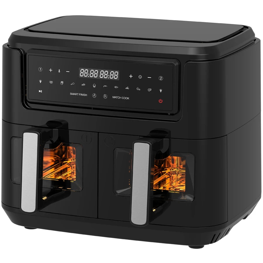 Professional Factory Detachable Container Airy Oven Electric Control Oil Free Air Fryer For Home Dual Pot