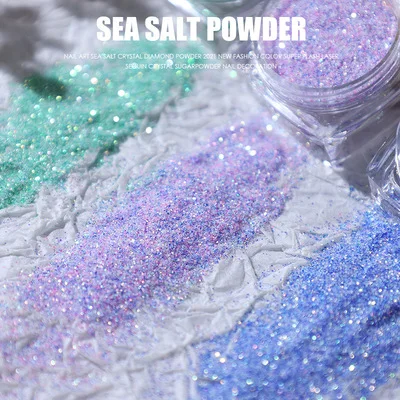 2022 2g Sea Powder Nails Glitter Art Multi Pigment 12 Colors Fluorescent Nail Sugar Powder Sea Pigment