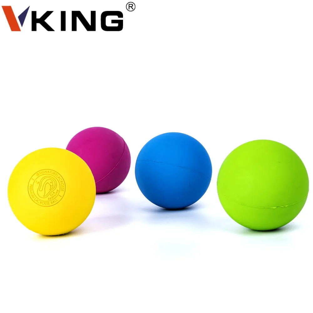 Vking Wholesale Custom Logo Eco-friendly Colorful Solid Durable Toy Rubber Ball soft Fascia Ball Massage Lacrosse ball