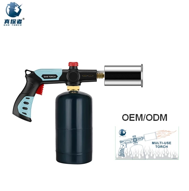 GF-8010 2024 quality outdoor camping stainless steel butane gas flame blow torch lighter fire gun lighter
