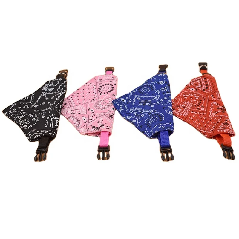 Colorful Dog Bandana Collar Leather Pet Cat Adjustable triangle Neckerchief Necklace Neck Scarf