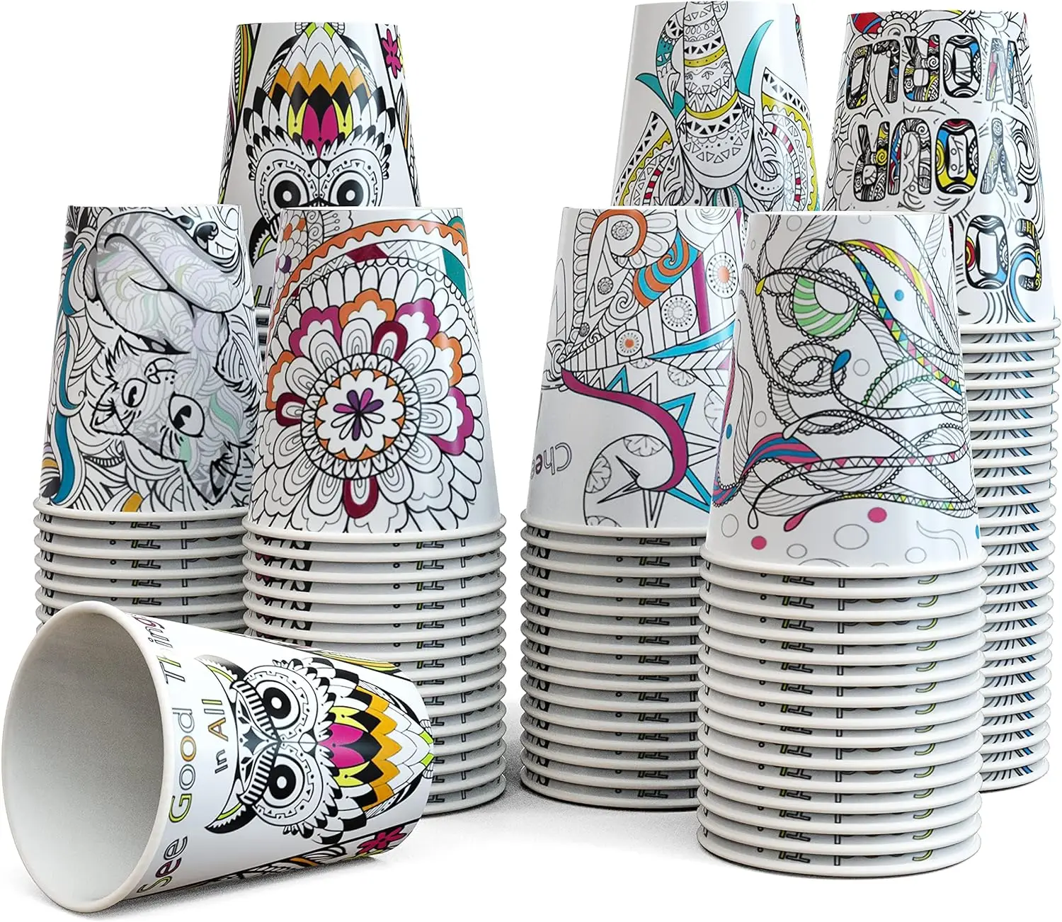 Unique Designs for Hot Cold Drinks Eco-Friendly Disposable Cups for Events Colorable, Recyclable Ideal for Coffee Tea