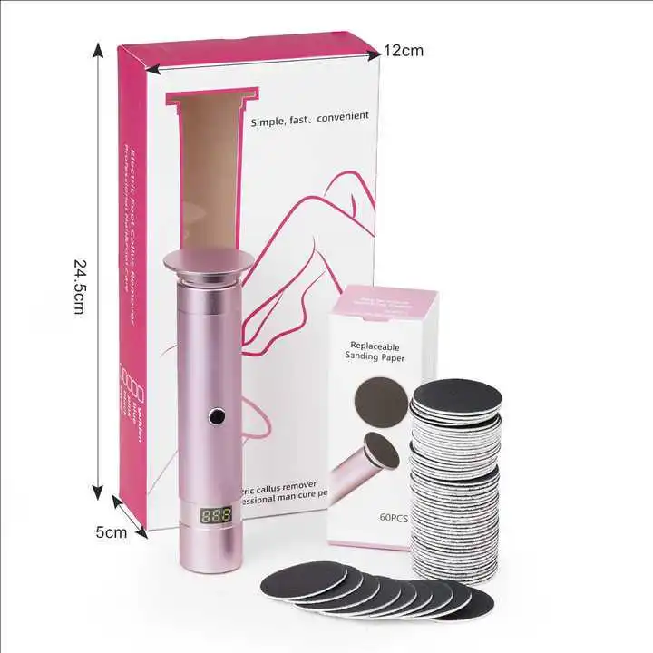 Electric Callus Remover Foot Grinder with 60 Replacement Pad Exfoliator Pedicure Machine 2 Gear USB Rechargeable Foot Care Tools