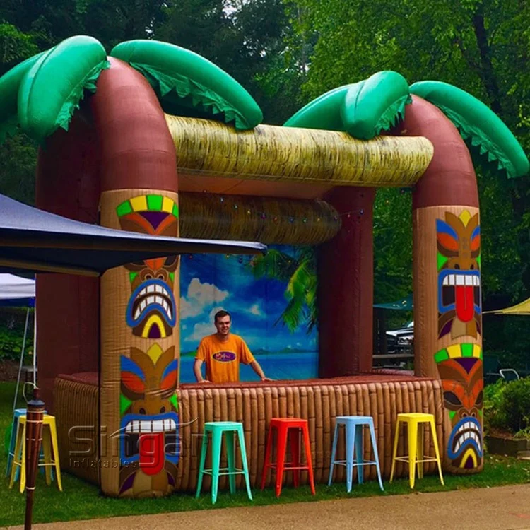 Pop up beach tent pub club booth tent inflatable tropical tiki bar for summer holidays party drinking