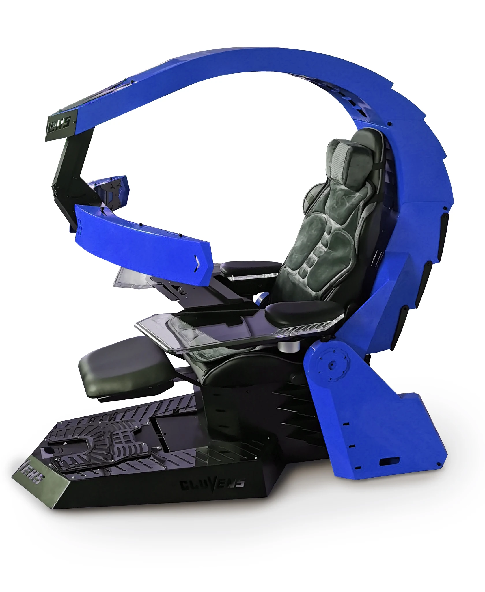 Ergonomic recline PC chair cockpit CLUVENS UNICORN with heat/massage zero gravity cockpit support 1-3 monitors ,RGB light OEM ok