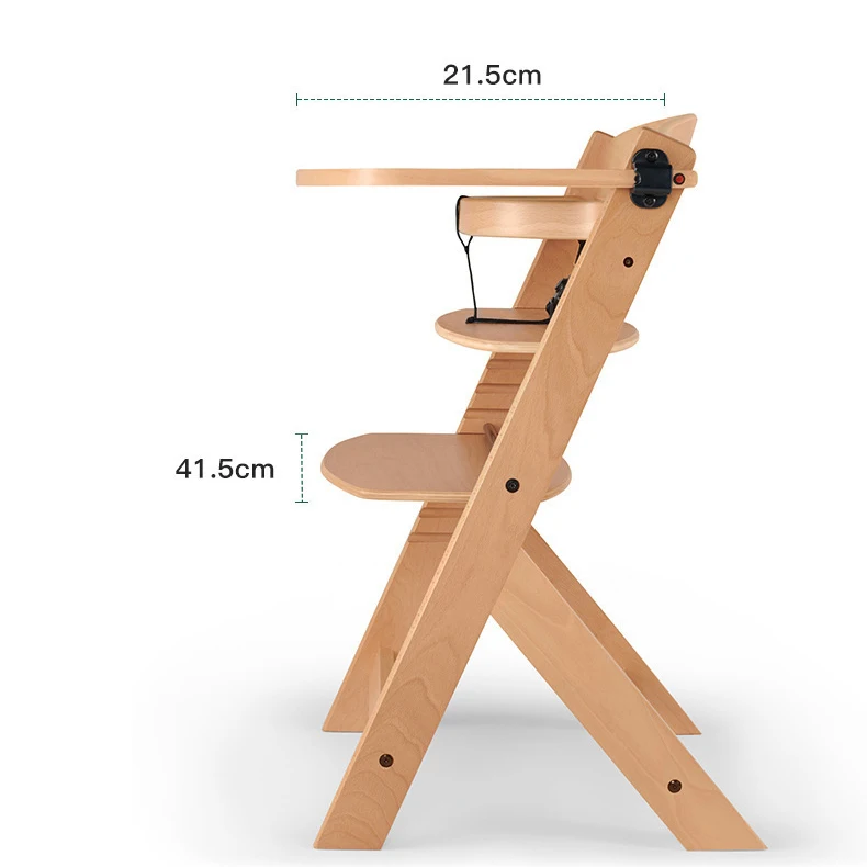 3-in-1 Adjustable Height Wooden Children High Chair Grow with Kids Dining Chair