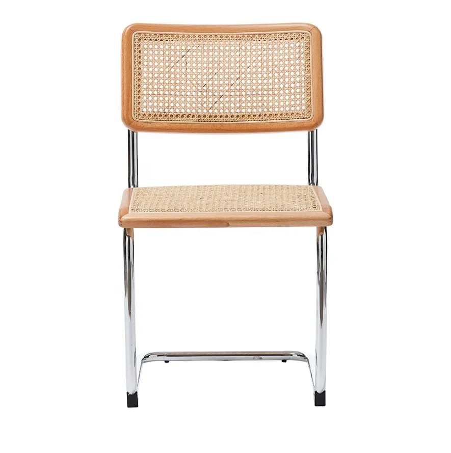 Home Republic Classic Cane Rattan Wicker Wooden Cesca Chair Cadeira Rota Chair Break Natural Rattan Chrome Dining Chair