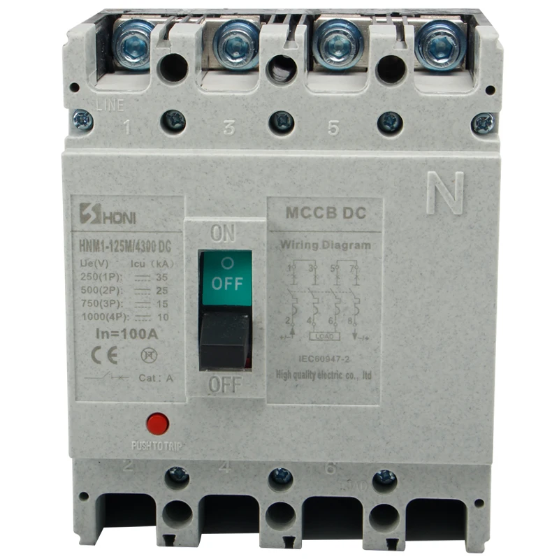 DC  48V 110V 220V  380V 800V 1000V MCCB MOULD CASE CIRCUIT BREAKER