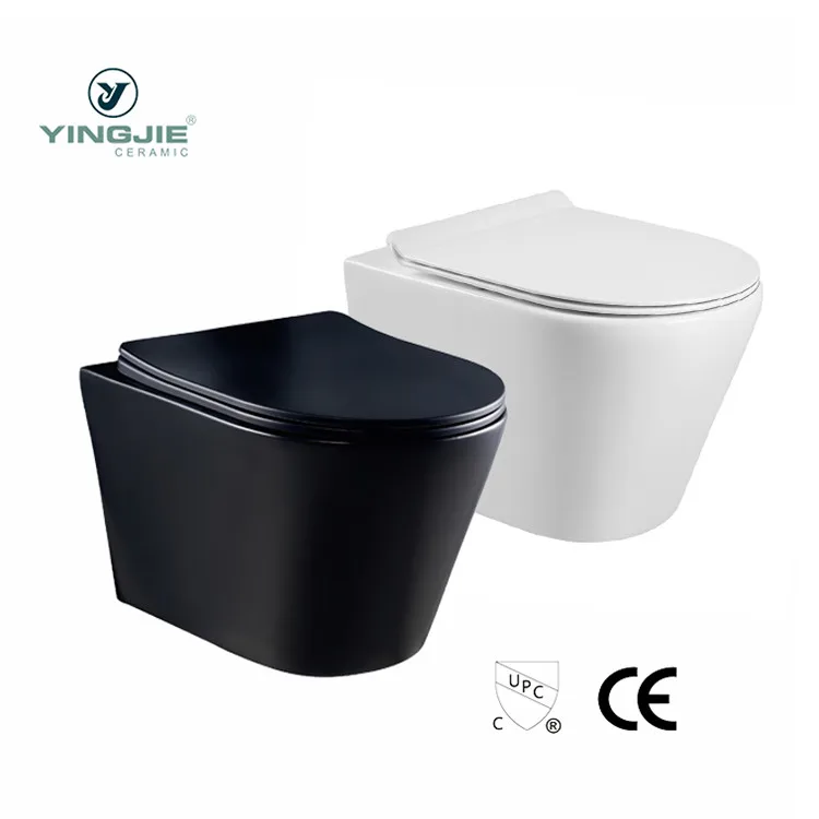 European Porcelain Bathroom Wc Bidet Bowl Sanitary Ware Wall Hung Toilet Rimless Ceramic Set with