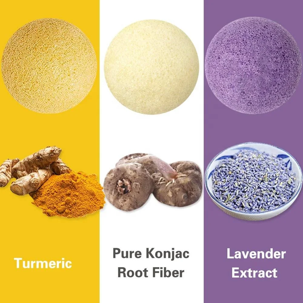 100% Natural Konjac bamboo charcoal Sponges for All Skin Type Face Exfoliating and Deep Pore Cleansing  Konjac Sponge