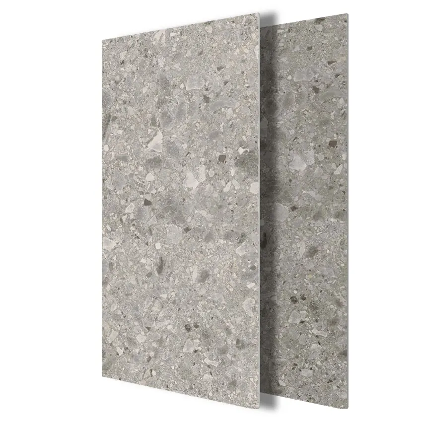 Classic Rough Surface Terrazzo Design 6mm Thick 900x1800 Large Slab Glazed Thin Porcelain Tile