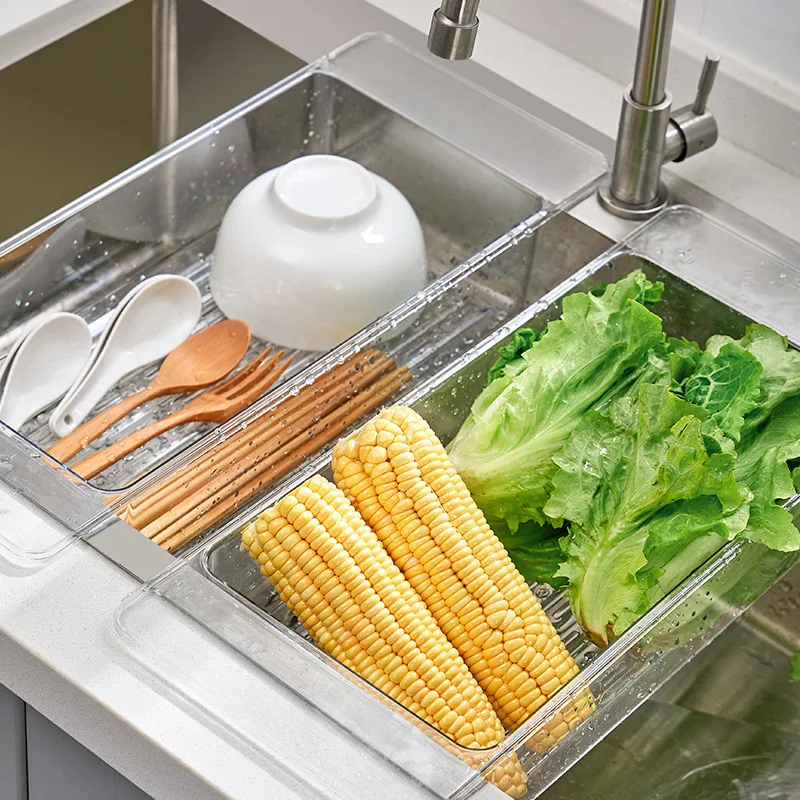 Plastic Kitchen Food Storage Container Dish Drying Rack Dish Drainer Wash Fruit Vegetable Strainers Basket