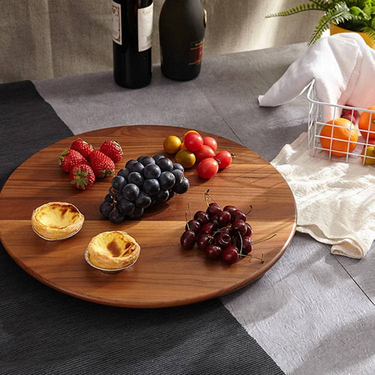 
Environmental Friendly Round Kitchen Dining Table Walnut Wooden Turntable Lazy Susan 