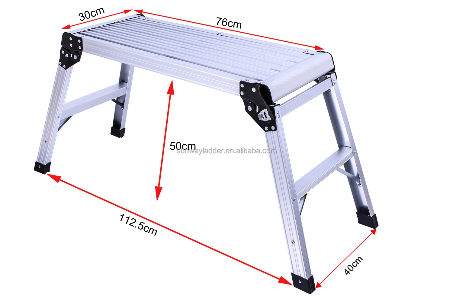 Light Weight Foldable Aluminum Ladder Working Platform  Car Washing Ladder