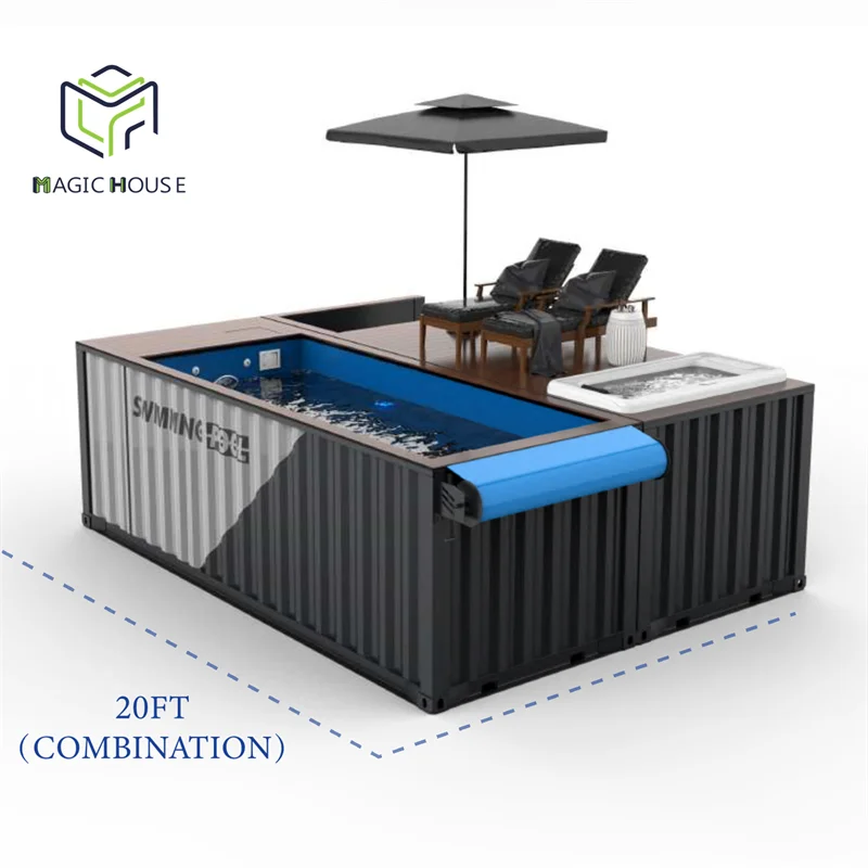 Elevate Outdoor Living with a 40ft Container Pool featuring Marine Grade Coating and Integrated Deck