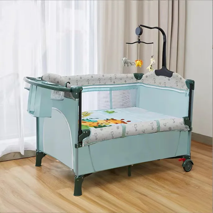 Electric Baby Bed Cribs Portable Foldable Cot Safety Kids Baby Swing Electric Crib