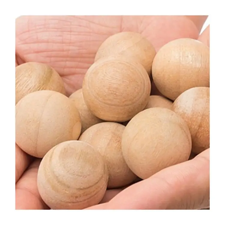 Natural camphor tree insects repellent moisture proof small round wooden balls 25 mm round