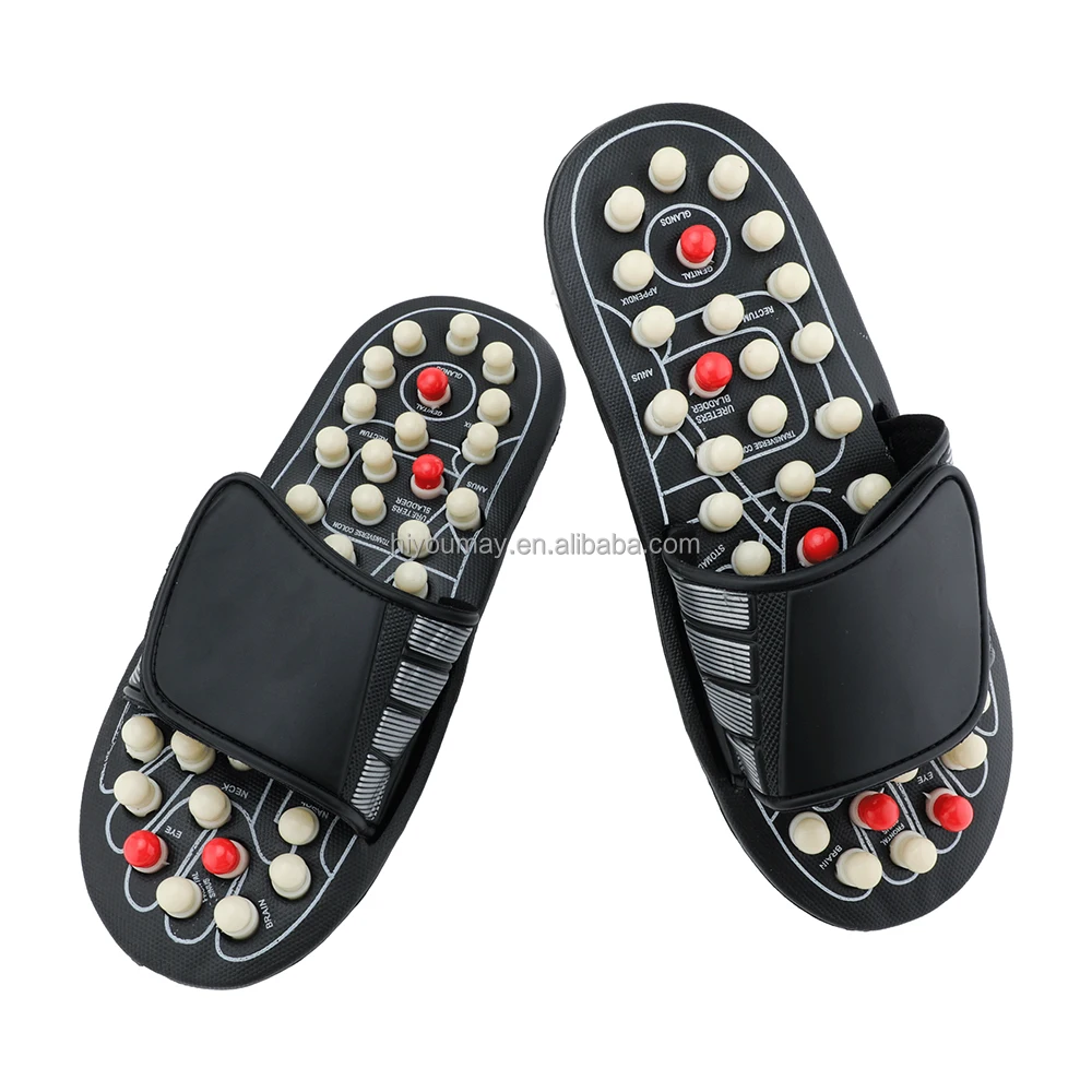 Healthy Tourmaline Stone Foot Acupoints Massage Nodes Simulated Human Finger Pressure Foot Massage Slipper