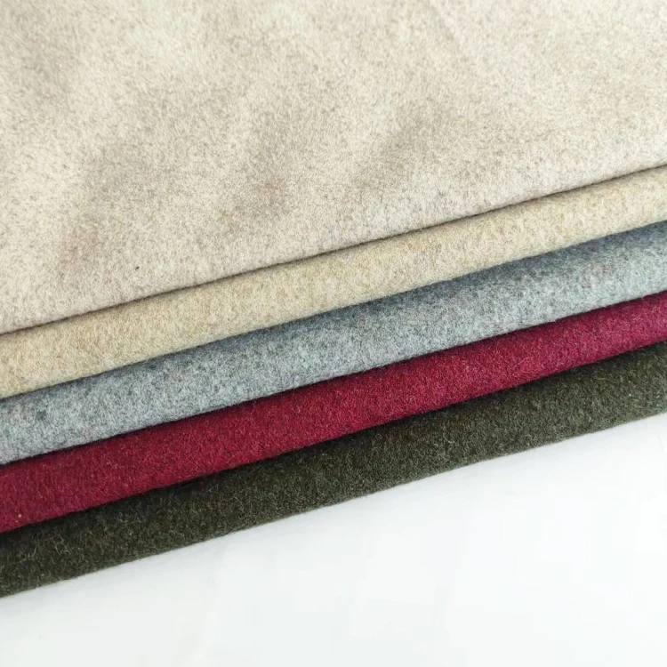 factory custom super cheap fabric 100% recycled polyester Melton fabric