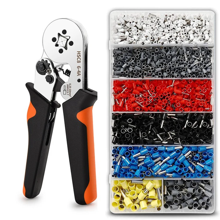 1200PCS  0.25-10mm HSC8 6-4 Handheld Manual Crimping Tool for Pipe Wire Hand Cable Hy Draulic Crimper Connector  Pliers Type