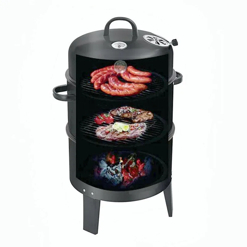 High quality Three in One dropshipping outdoor round Smoked bbq grill