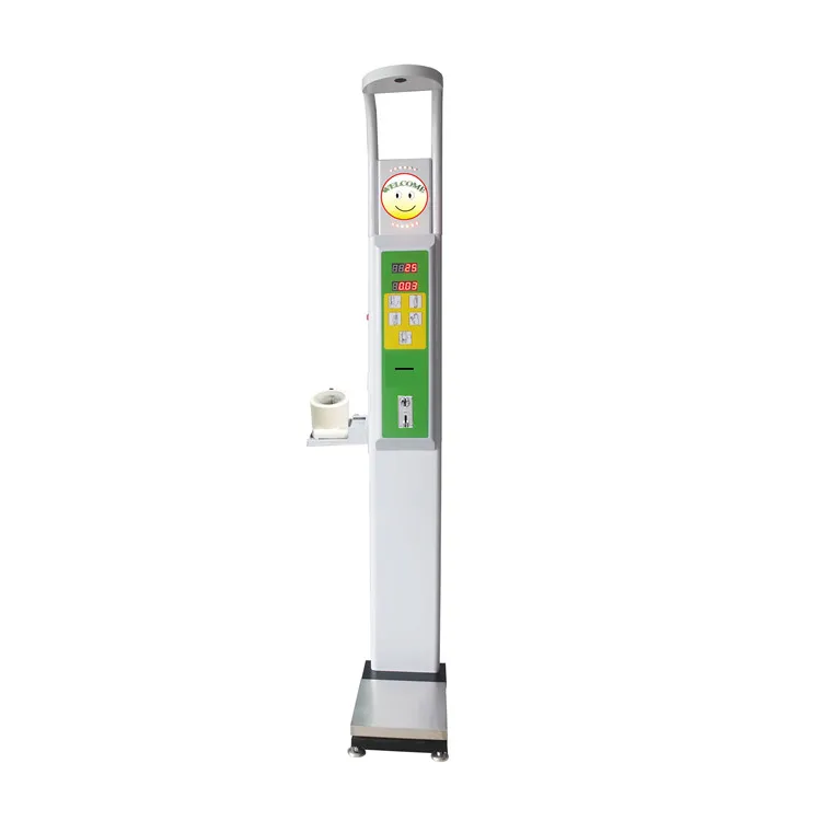 Human body height weight bmi vending machine medical health check-up blood pressure scale with printing