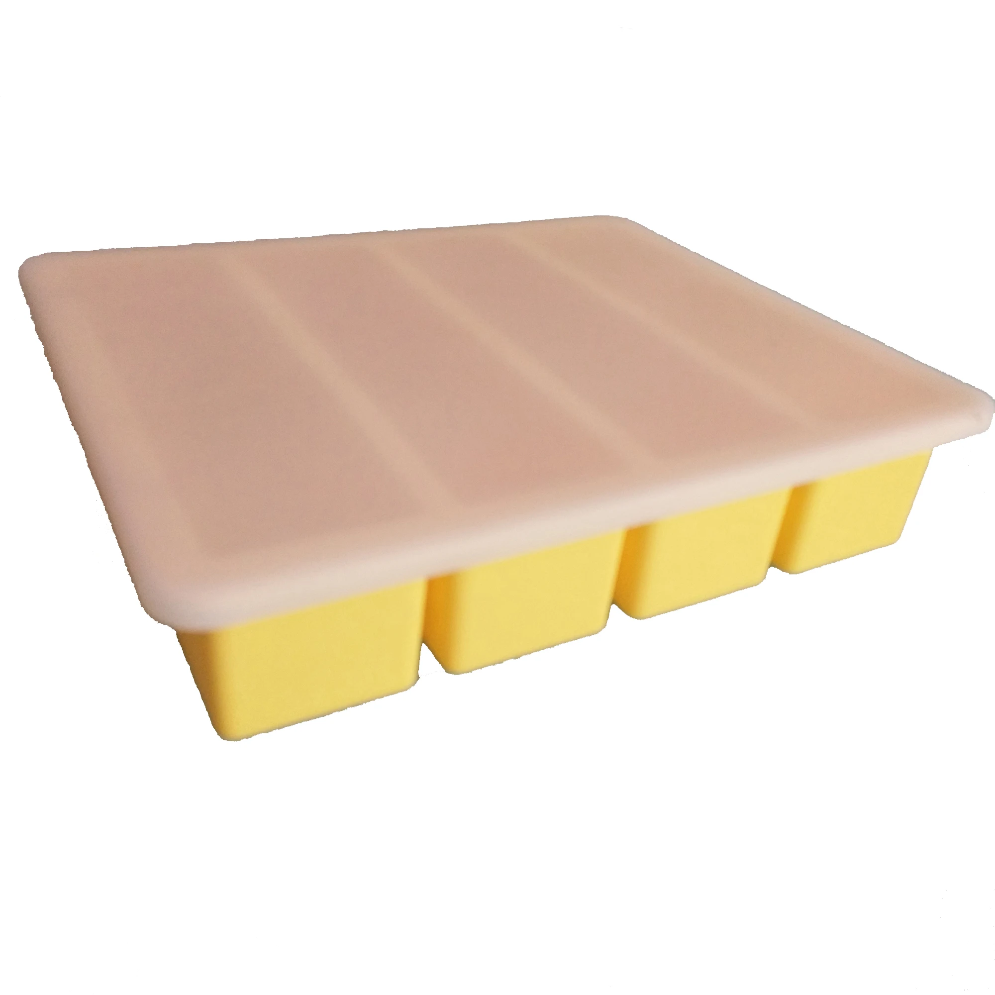 Silicone Butter Tray Mold, Large 4 Cavities Rectangle Container for ice cube
