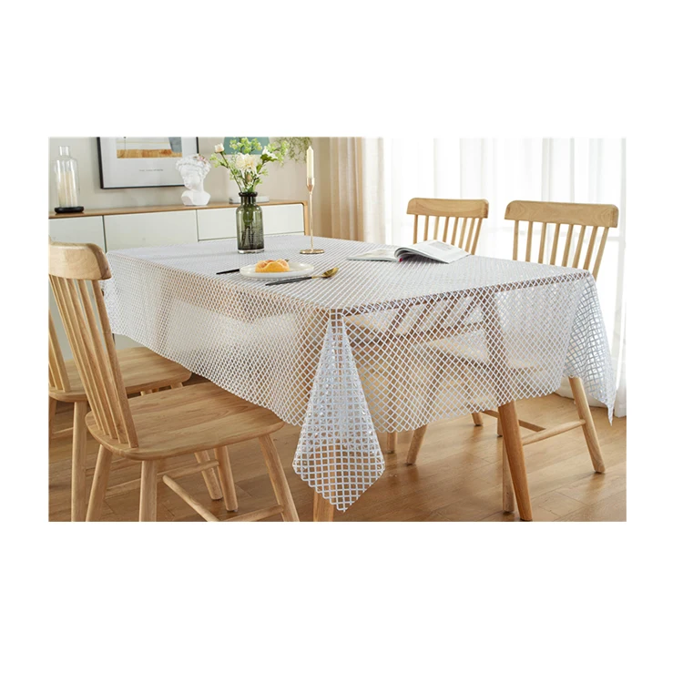 XHM Factory Cheap Price  Lace Custom Anti Stain Waterproof Plastic Tablecover Plastic PVC Table Cover
