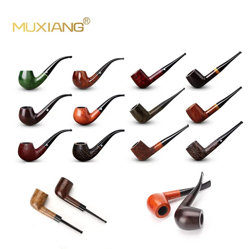 XIAOXIONG разноцветные окрашенные деревянные трубки ручной работы итальянские трубочки для табака изогнутые трубы коллекционные
