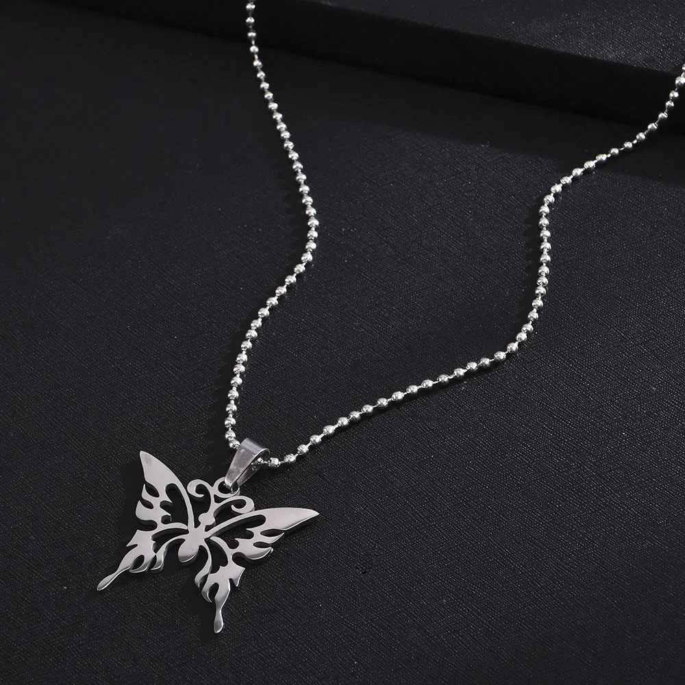 Sexy Butterfly Pendant Necklace Stainless Steel Goth Fashion Jewelry Necklace Punk Custom Jewelry Necklace Chain